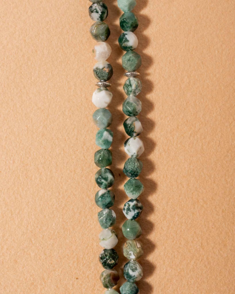 Natural agate stone rosary ROS859GN