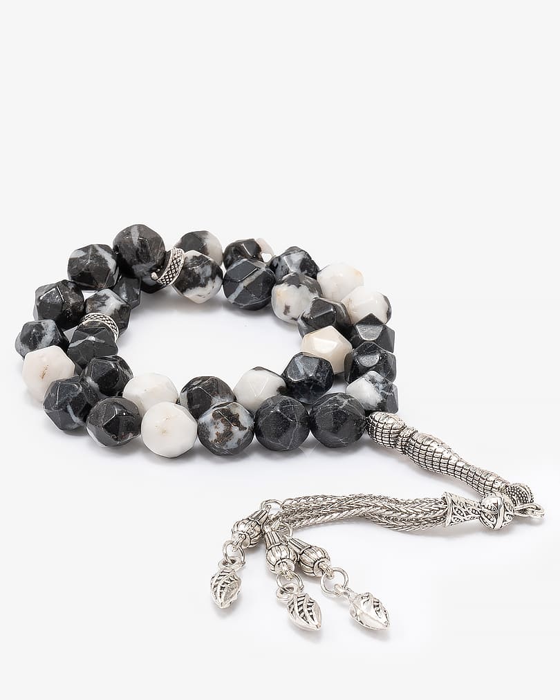 سبحة يشب رمادي بعروق قصة الاماس