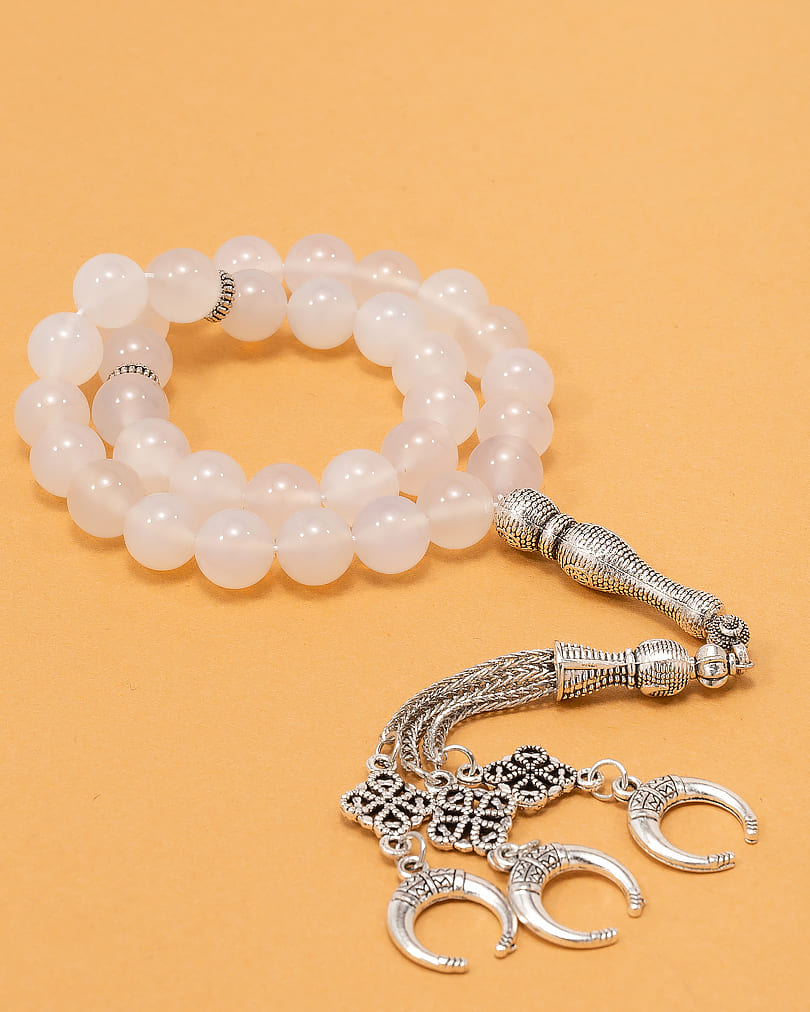 White agate rosary ROS849WH