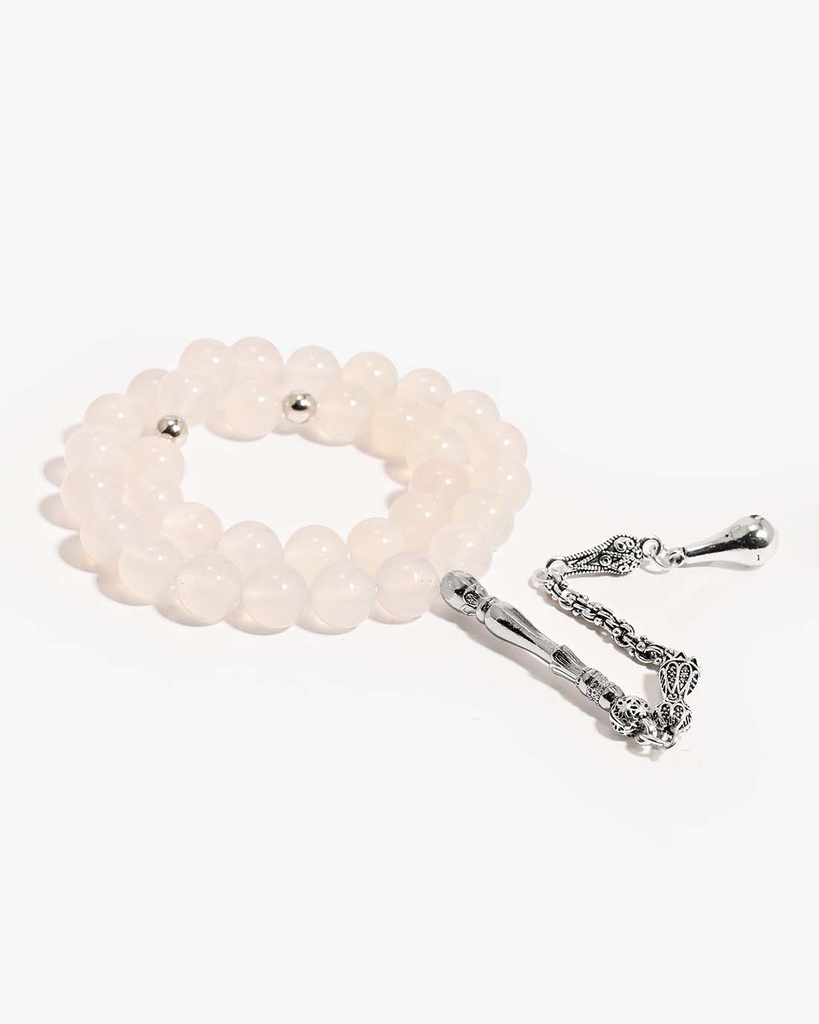 White agate rosary ROS849WH
