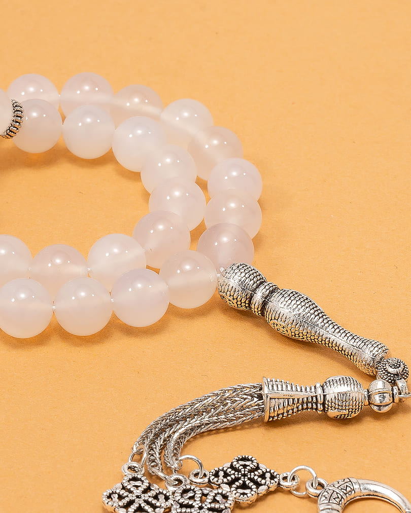 White agate rosary ROS849WH