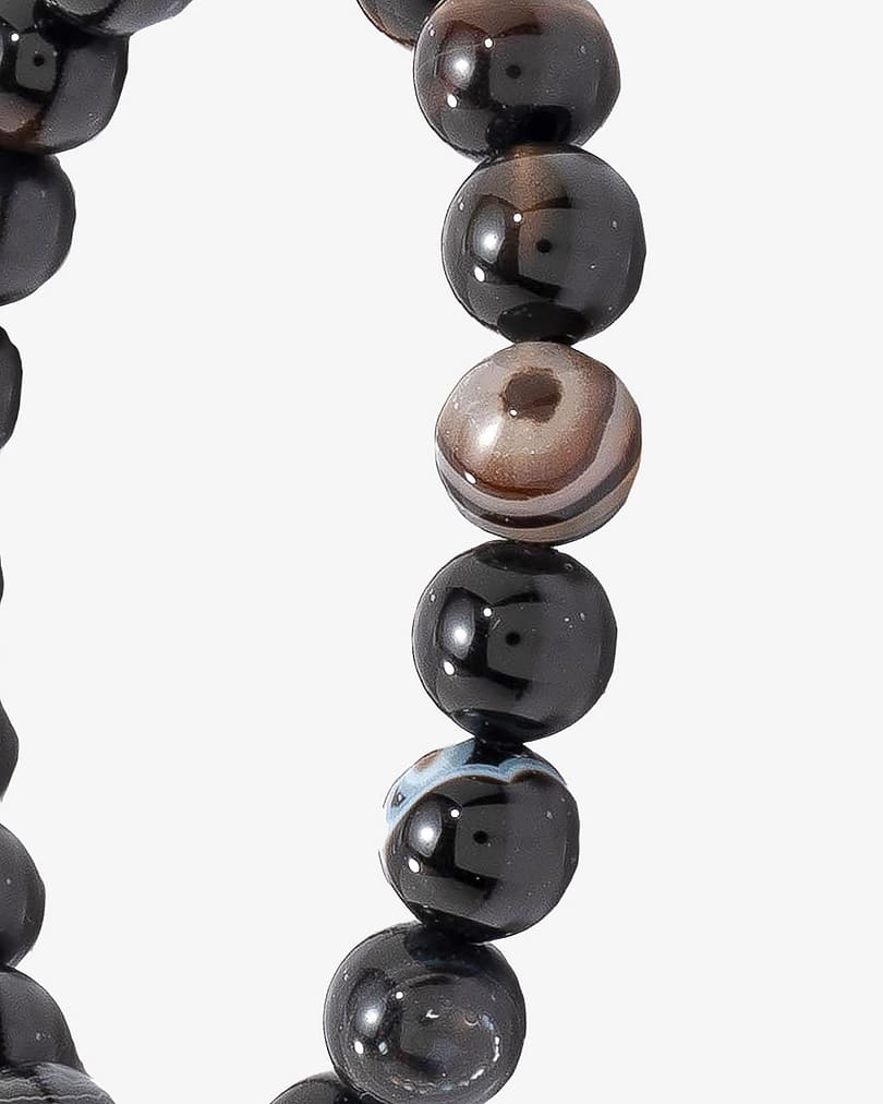 Black agate stone bracelet BRA091BK