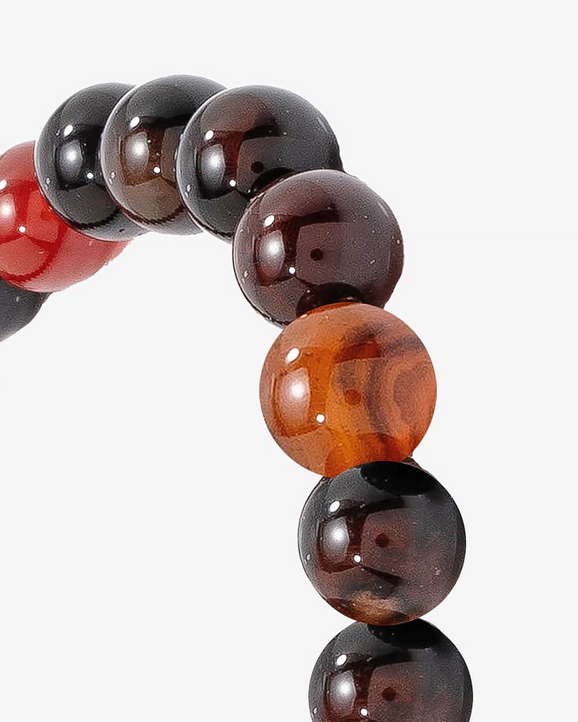 سوار حجر عقيق طبيعي بعروق