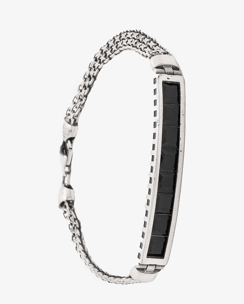 سوار معصم شبابي فضة مزين بحجر اونكس