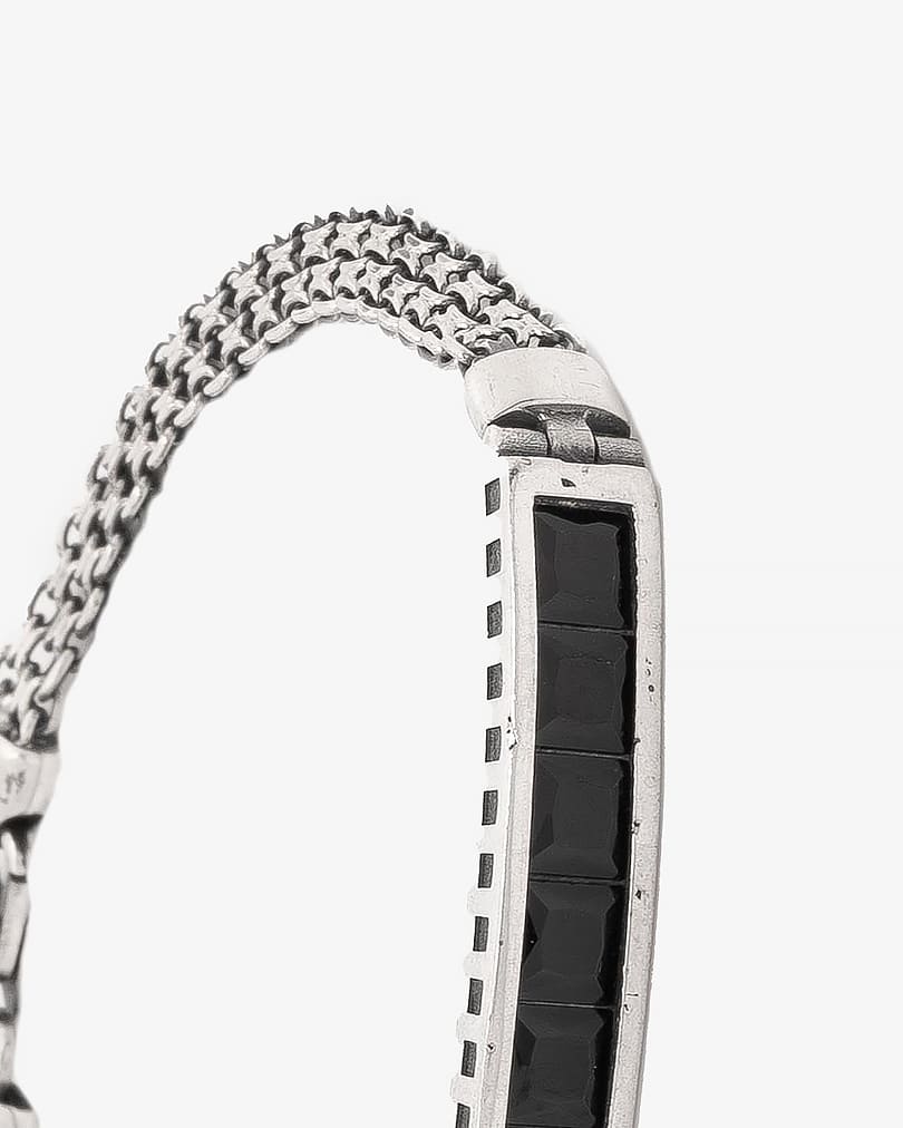 سوار معصم شبابي فضة مزين بحجر اونكس