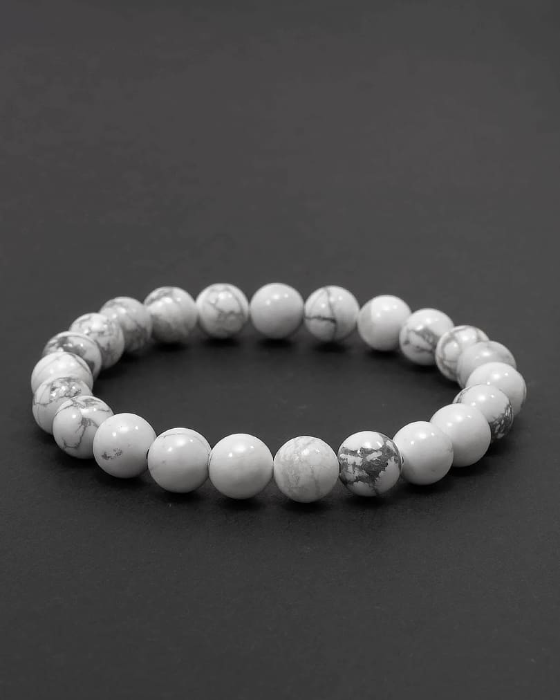 Howlite stone hand bracelet BRA106WH