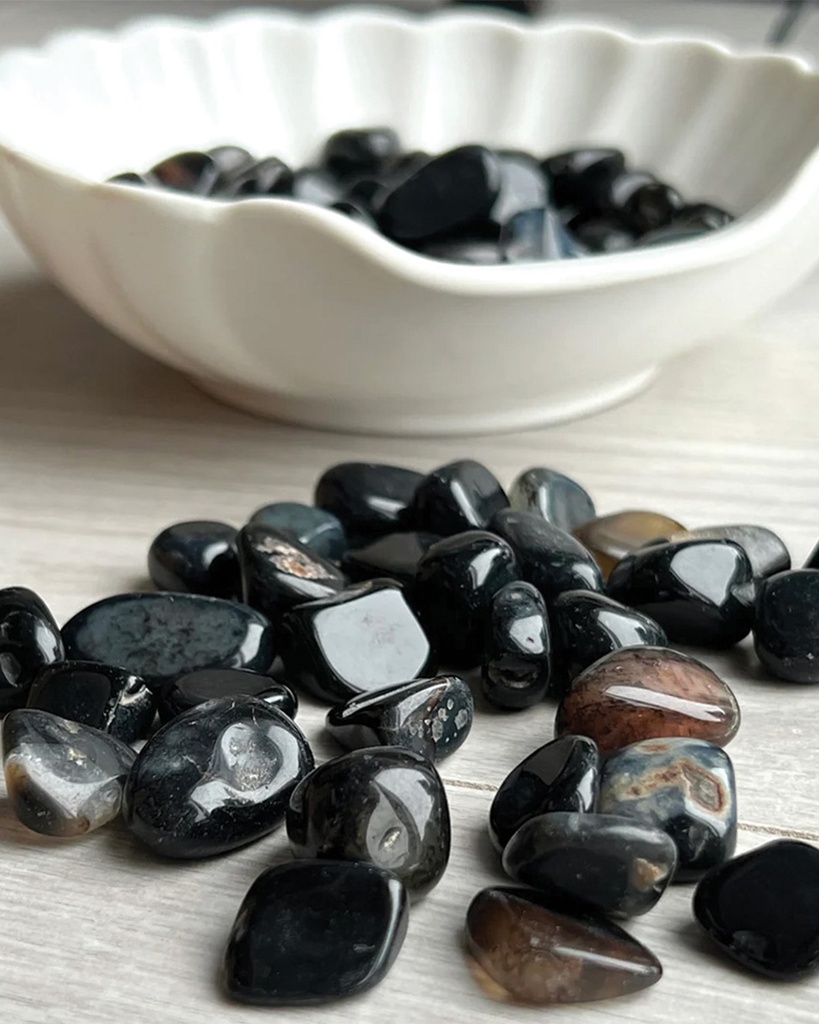 Black agate stone bracelet BRA091BK