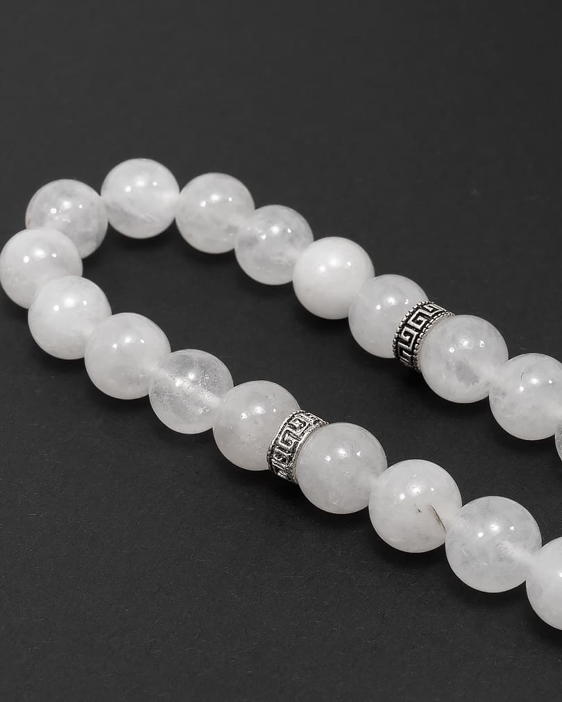 سبحة بحجر كريم جاد ابيض مميز