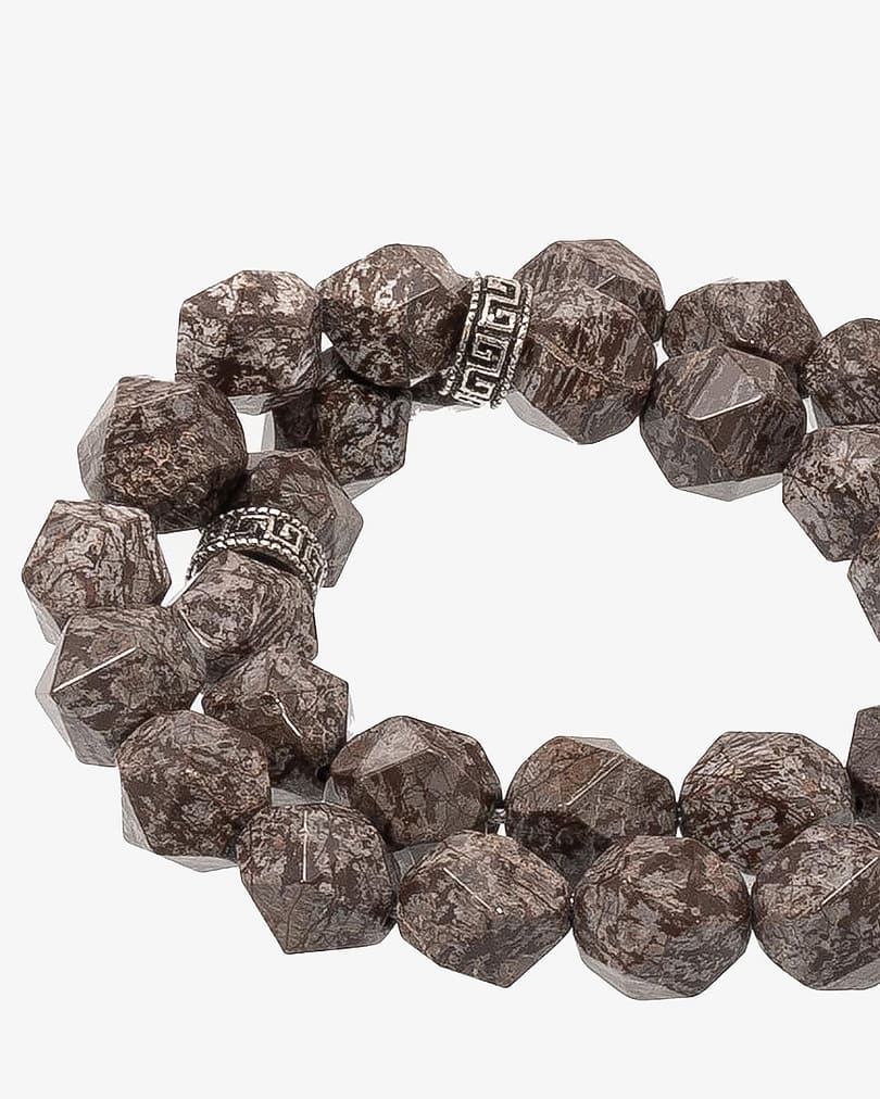 سبحة حجر كريم بني عروق بقصة الالماس