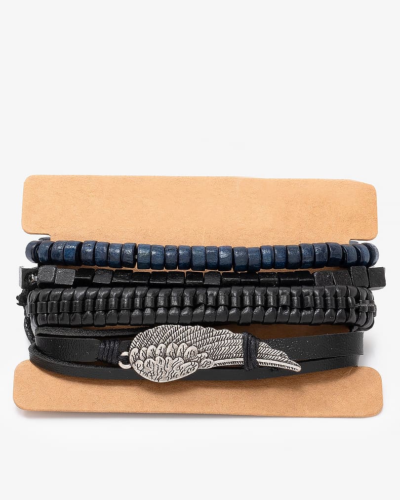 Set of 4 stylish men's bracelets