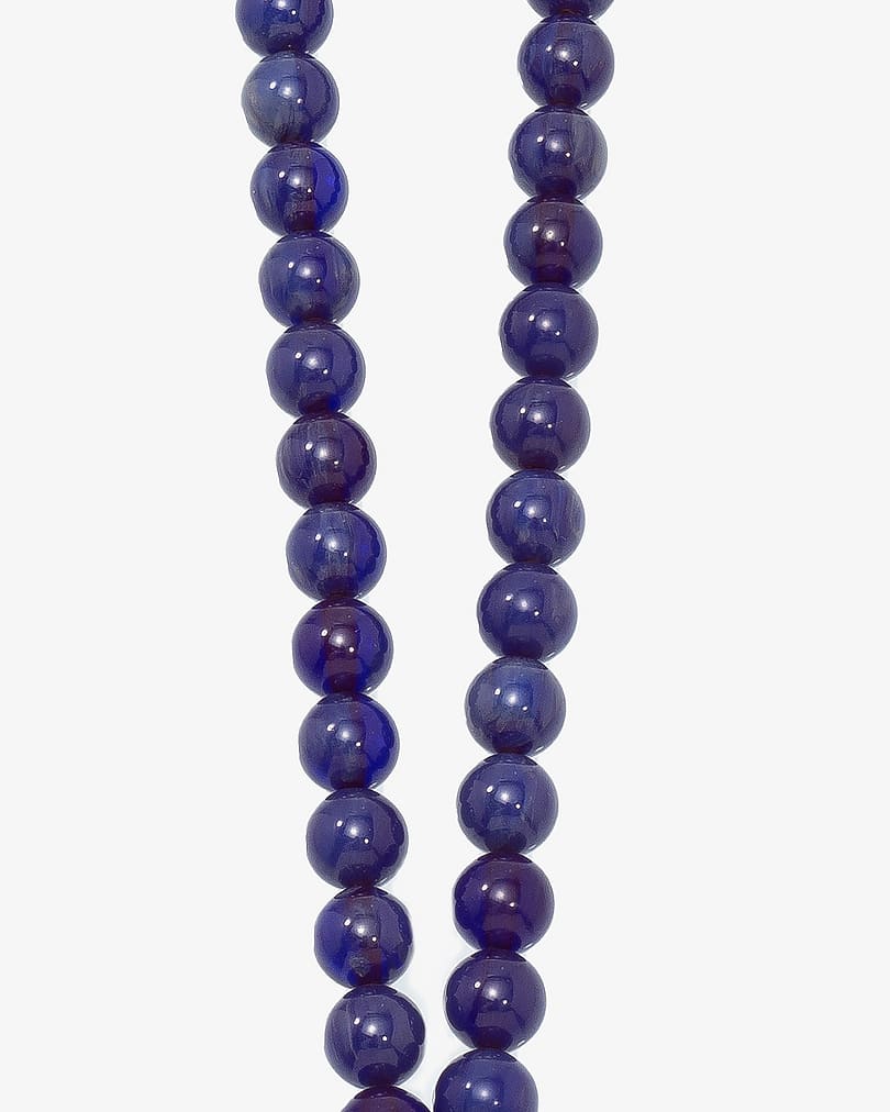 سبحة فضة سندلوس بلون ازرق غامق