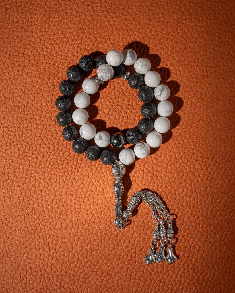 سبحة حجر لافا وهولايت انيق