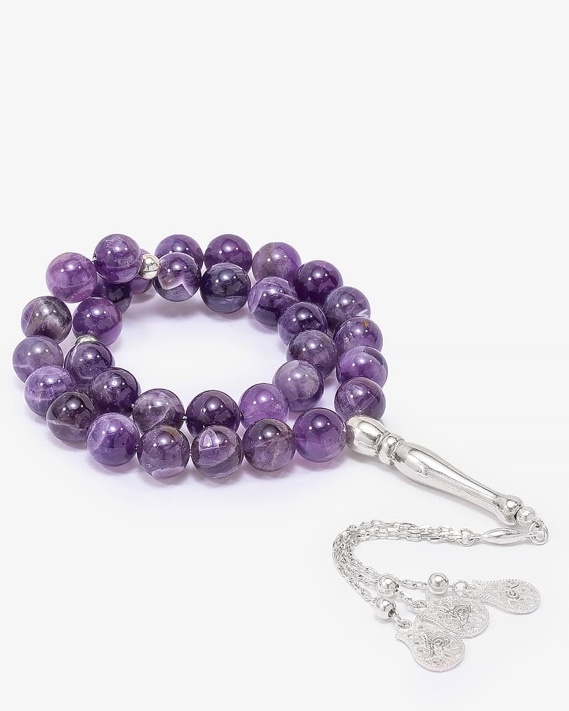 Amethyst Silver Rosary ROS384PR