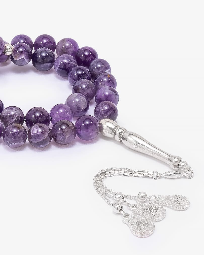 Amethyst Silver Rosary ROS384PR