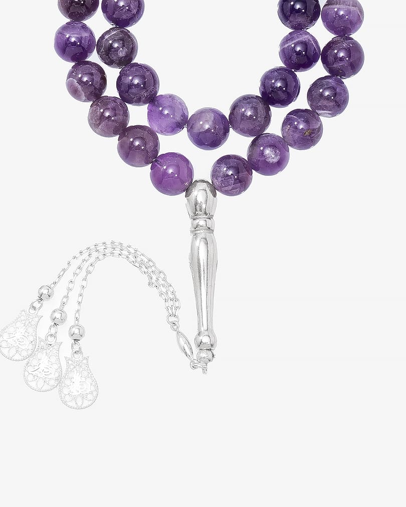 Amethyst Silver Rosary ROS384PR