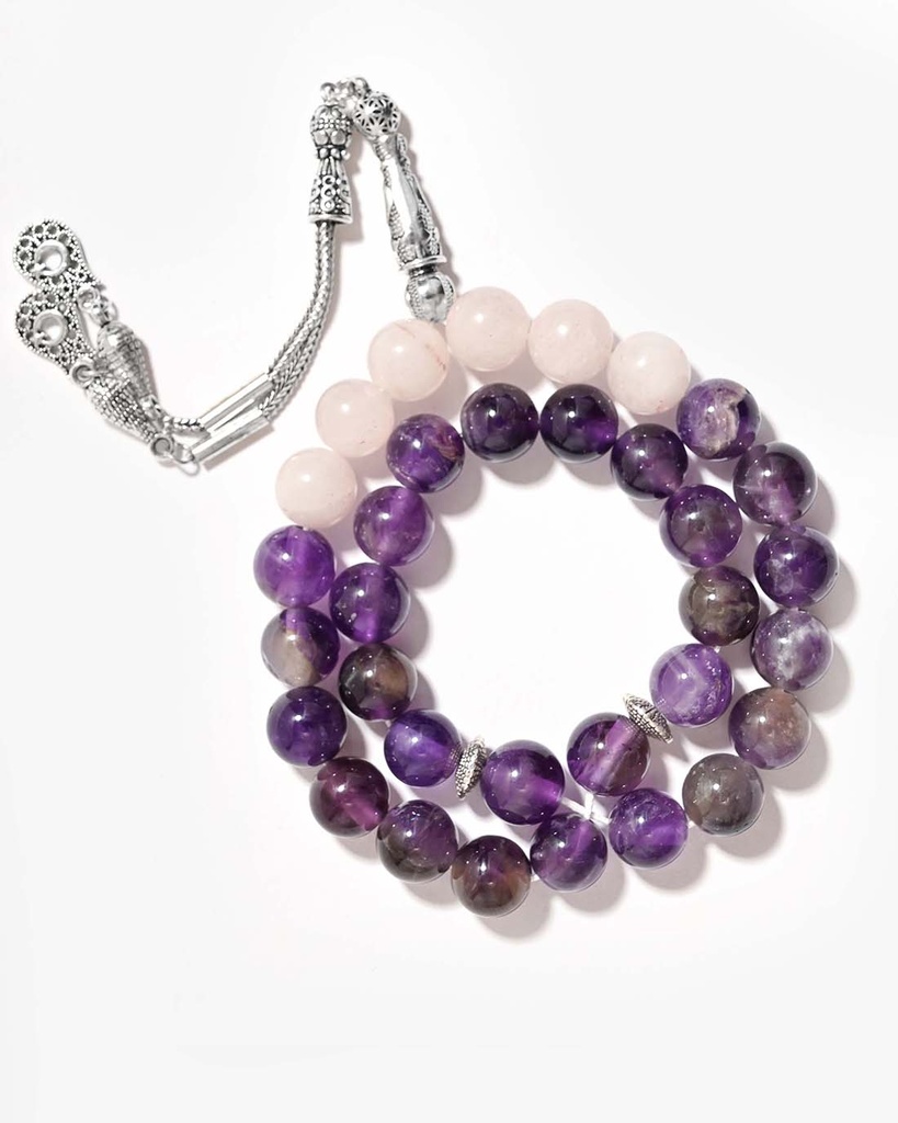 Amethyst and Rose Quartz Rosary ROS385MC