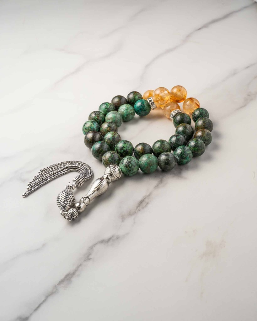 Citrine Silver Rosary ROS389MC