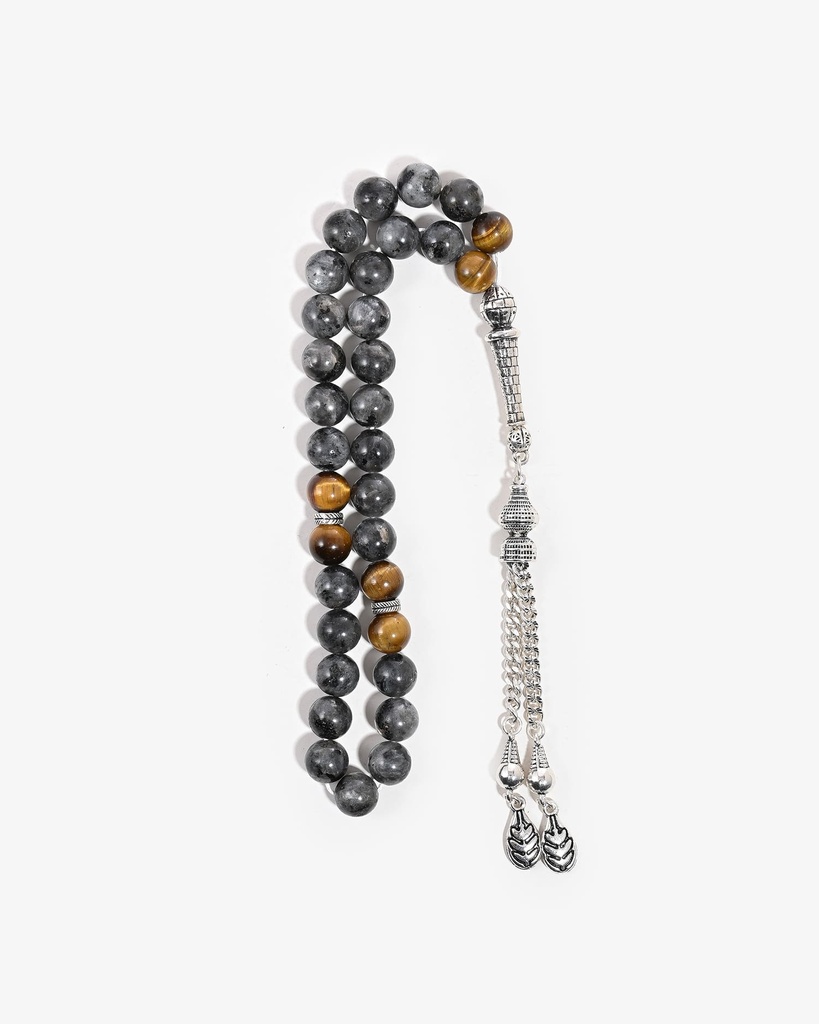 سبحة حجر تورمالين وعين النمر طبيعي ROS392MC