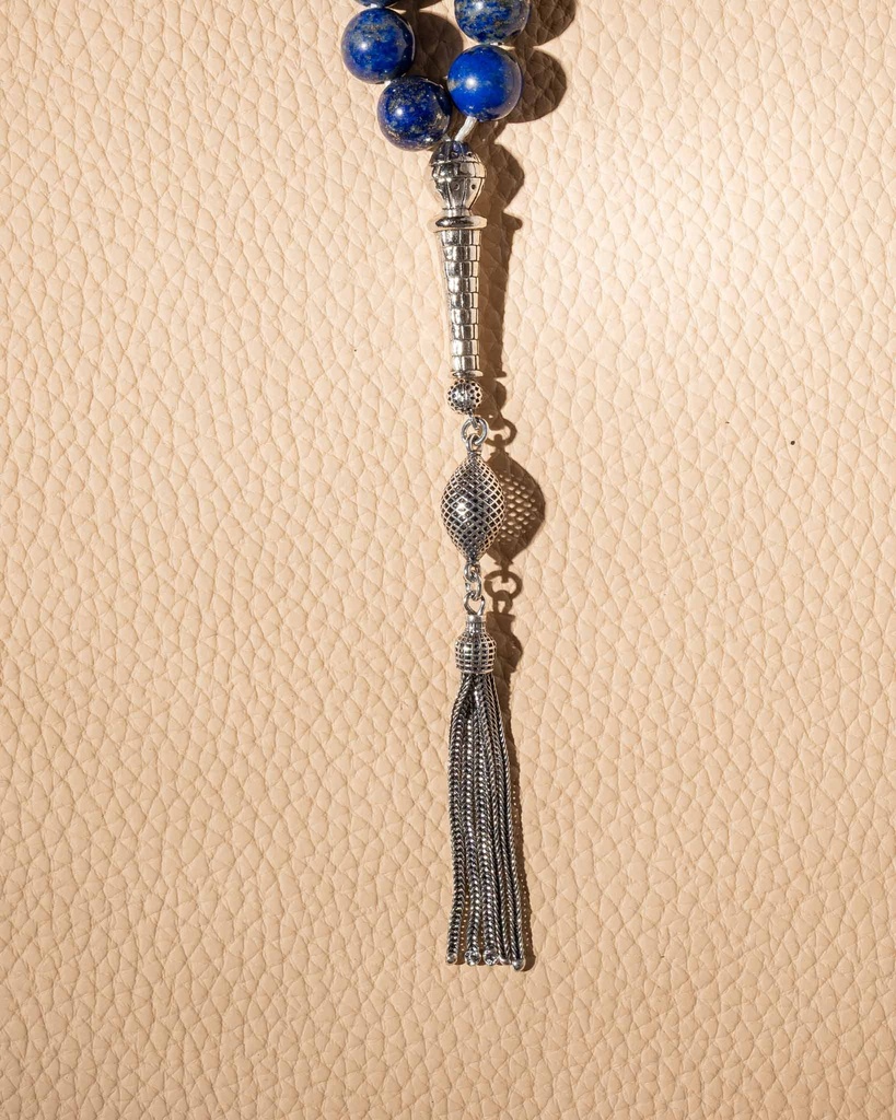 سبحة فضة حجر لازورد فاخر