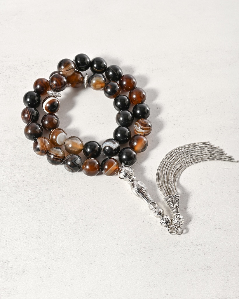 Agate stone rosary  ROS879BN