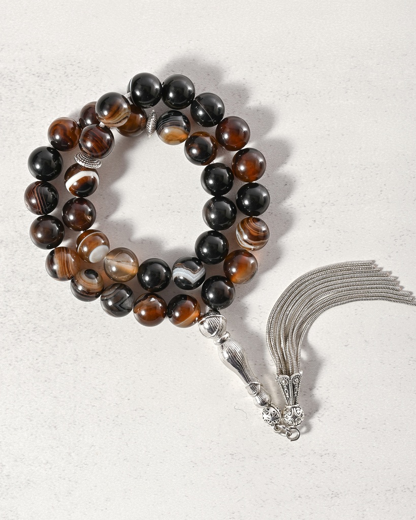Agate stone rosary  ROS879BN