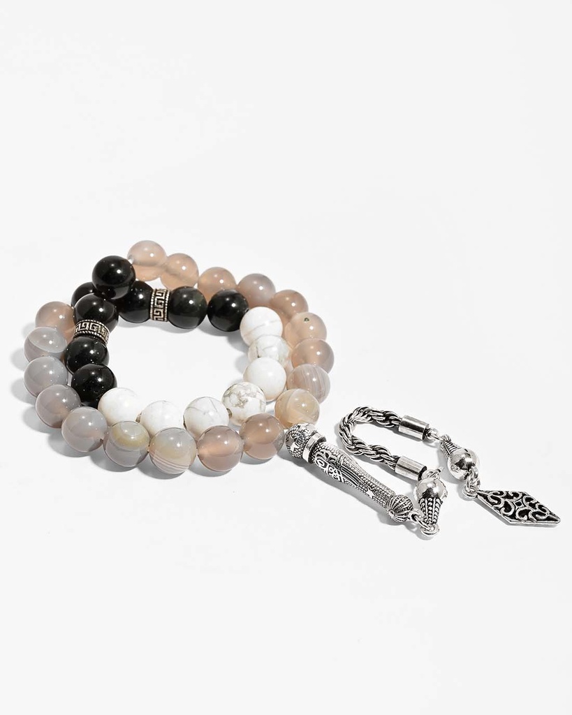 Different natural stones rosary ROS891MC