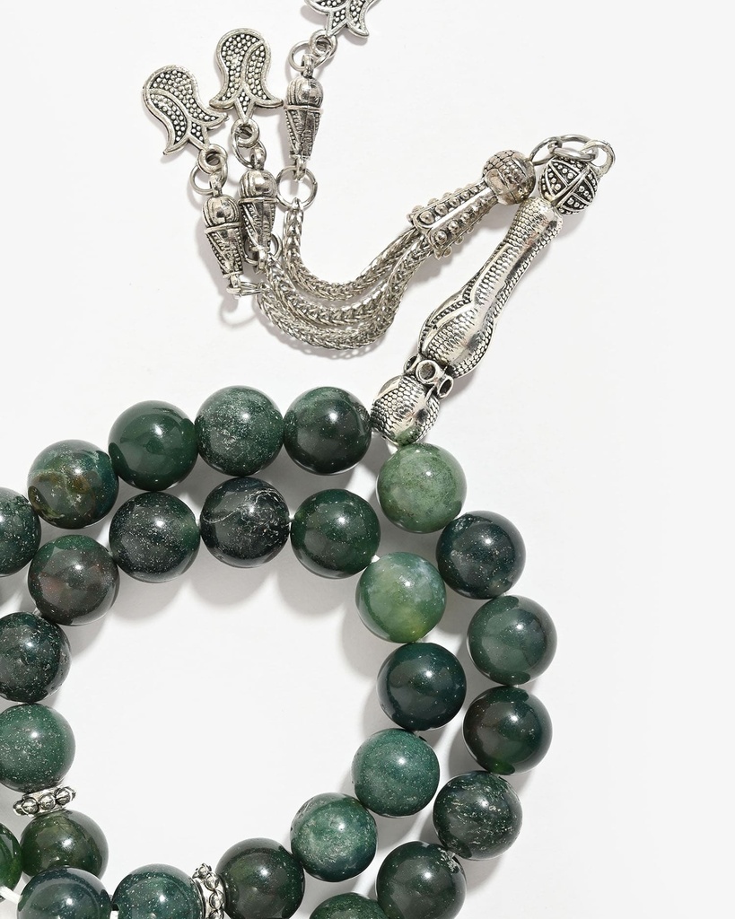 Moss agate Stone Rosary ROS8002GN
