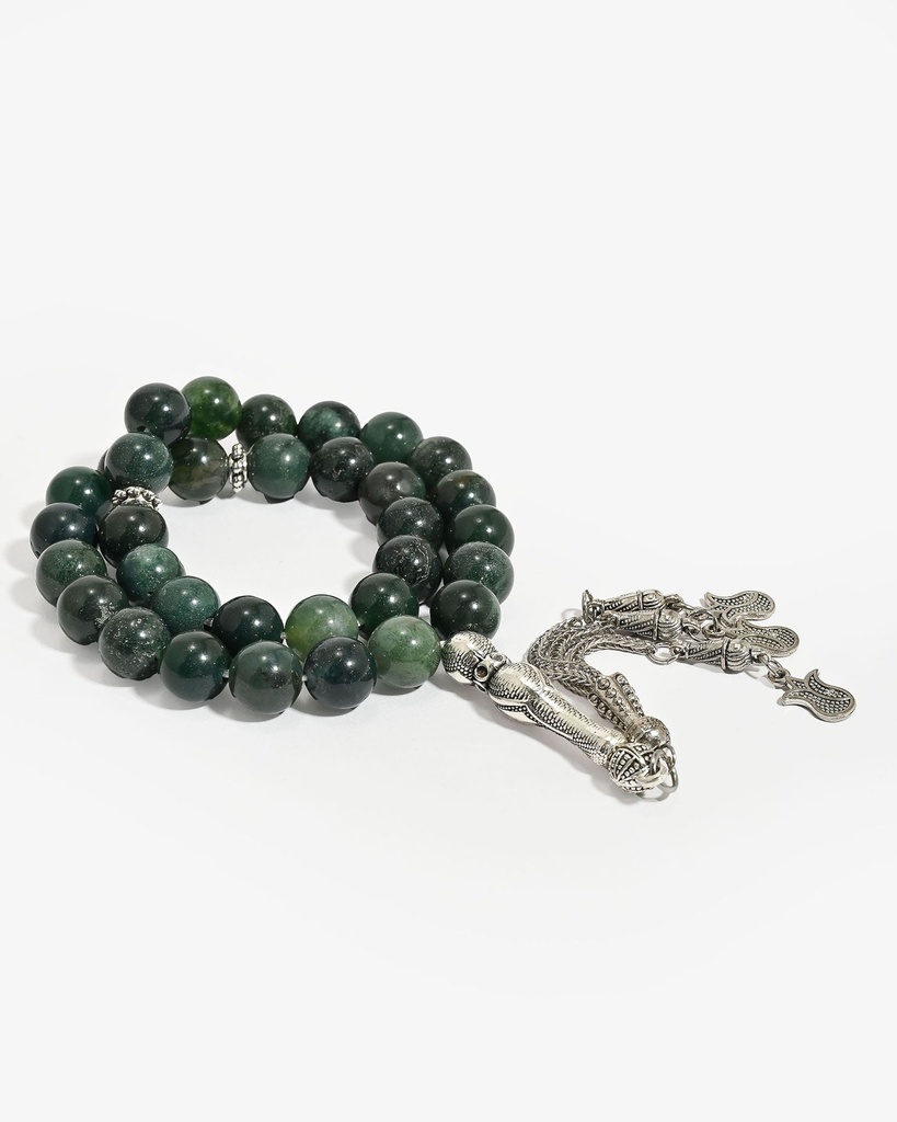 Moss agate Stone Rosary ROS8002GN