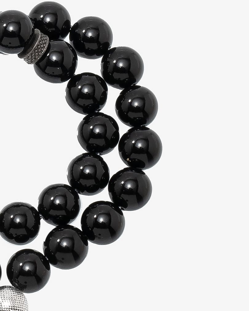 سبحة حجر اونكس ملكي لامع