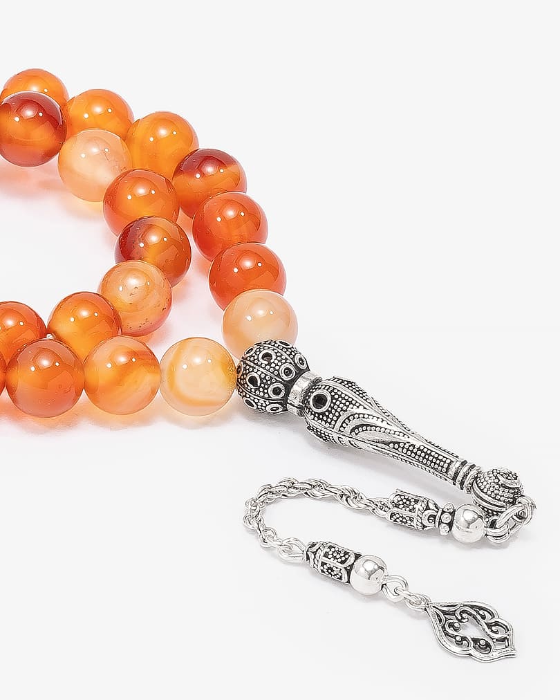 سبحة فضة حجر كريم افينتورين طبيعي