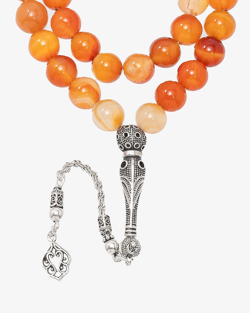 سبحة فضة حجر كريم افينتورين طبيعي