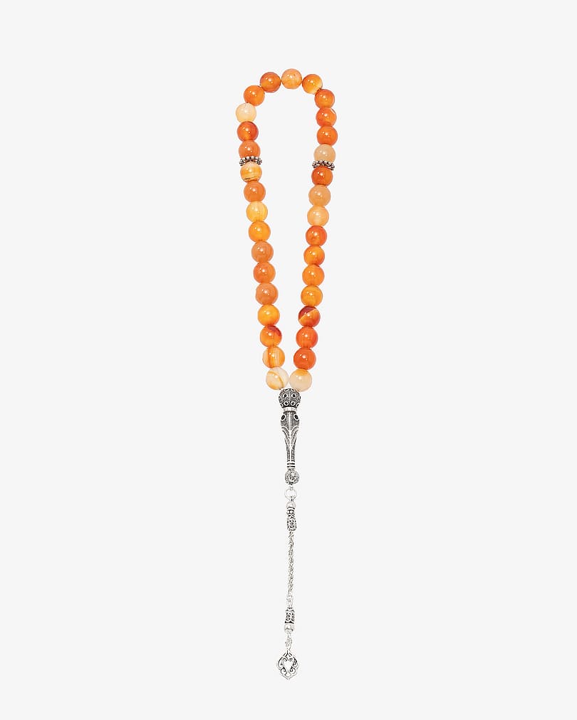 سبحة فضة حجر كريم افينتورين طبيعي