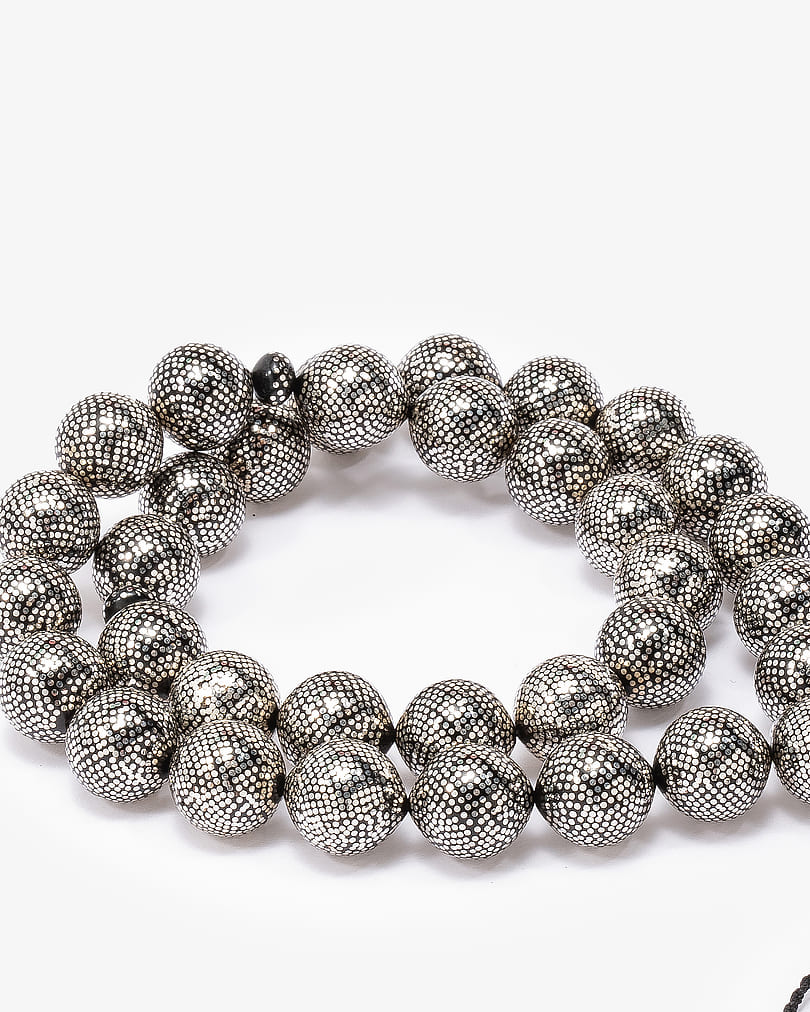 سبحة كوك طبيعي مرصعة بالفضة الخالصة