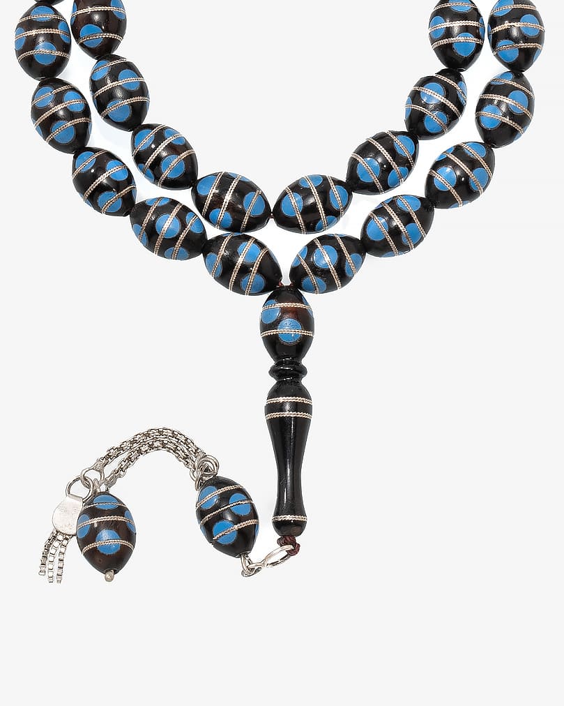 Cook wood silver rosary ROS5153BL