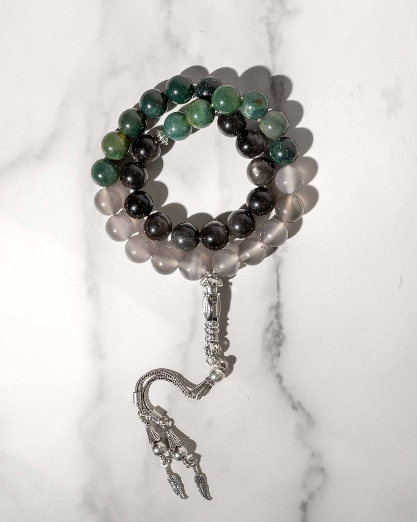 Agate & Laprodite Stone Rosary ROS3050MC