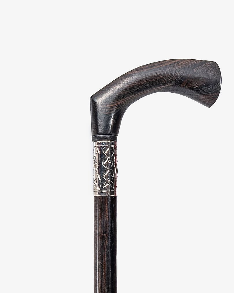 عصا عكاز خشب ايبانوس طبيعي فاخر