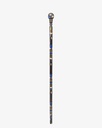 Ibanus crutch stick decorated with lapis lazuli and natural shell