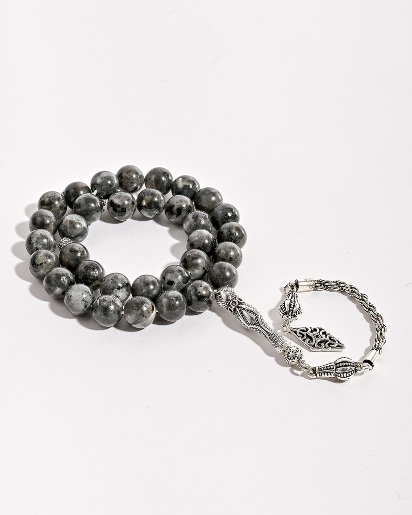 Tourmaline gray stone rosary ROS8016GY
