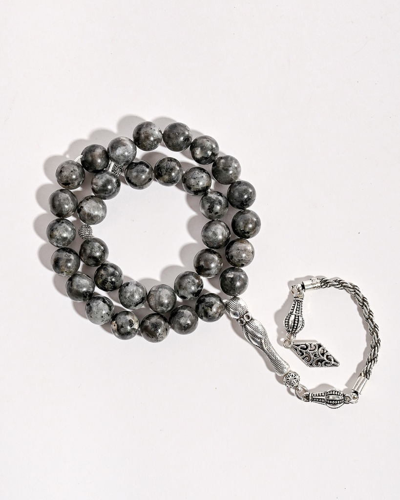 Tourmaline gray stone rosary ROS8016GY