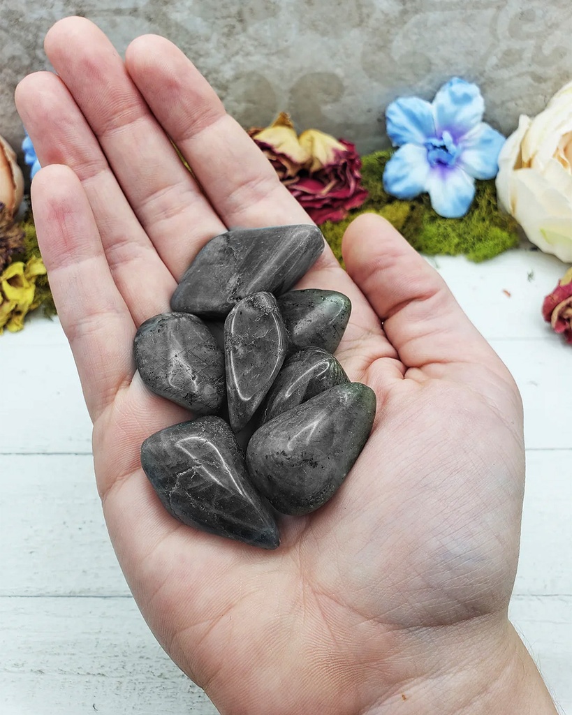 Tourmaline gray stone rosary ROS8016GY