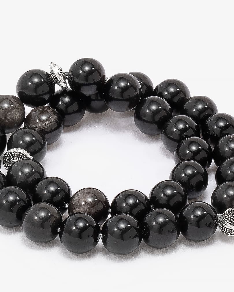 Obsidian gray & black Rosary ROS8018GY