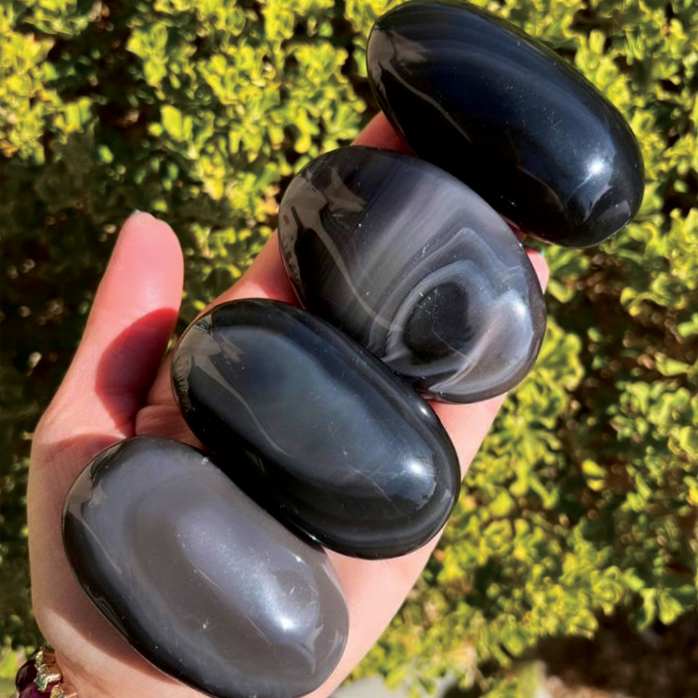 Obsidian gray & black Rosary ROS8018GY