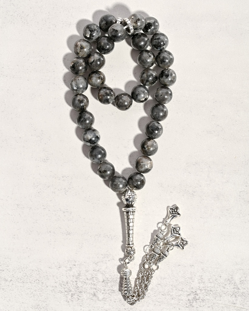 سبحة حجر تورمالين كوارتز طبيعي ROS8069GY