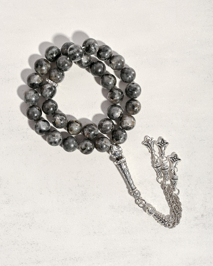 سبحة حجر تورمالين كوارتز طبيعي ROS8069GY