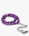 Amethyst stone rosary with a diamond story purple
