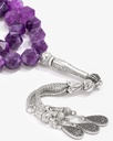 Amethyst stone rosary with a diamond story purple