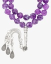 Amethyst stone rosary with a diamond story purple