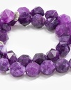 Amethyst stone rosary with a diamond story purple