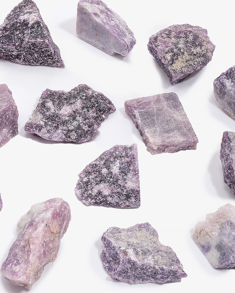 حجر ليبيدوليت الطبيعي الخام الأصلي