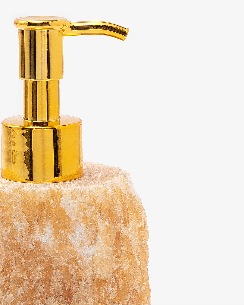 Yellow Calcite Stone Lotion Dispenser ACC042YL